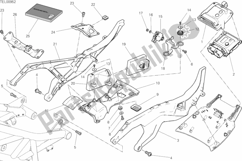 Todas las partes para Marco Trasero Comp. De Ducati Diavel Xdiavel USA 1260 2016